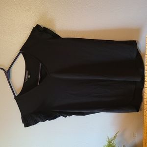 Adrianna Papell black ruffled tank blouse